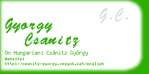 gyorgy csanitz business card