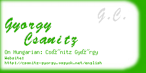 gyorgy csanitz business card